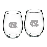 North Carolina Tar Heels 21oz. 2-Piece Stemless Wine Glass Set