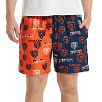 Men's Concepts Sport Navy/Orange Chicago Bears Breakthrough AOP Knit Split Shorts