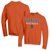 Men's Champion Orange Syracuse Orange Stack Logo Hockey Powerblend Pullover Sweatshirt