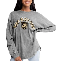 Women's Gameday Couture Gray Army Black Knights Faded Wash Pullover Sweatshirt