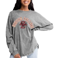 Women's Gameday Couture Gray Boston College Eagles Faded Wash Pullover Sweatshirt