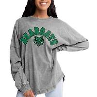 Women's Gameday Couture Gray Binghamton Bearcats Faded Wash Pullover Sweatshirt