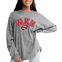 Women's Gameday Couture Gray Western Kentucky Hilltoppers Faded Wash Pullover Sweatshirt