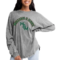 Women's Gameday Couture Gray William & Mary Tribe Faded Wash Pullover Sweatshirt