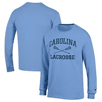 Men's Champion Carolina Blue North Carolina Tar Heels Lacrosse Icon Powerblend Long Sleeve T-Shirt