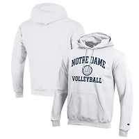 Men's Champion White Notre Dame Fighting Irish Volleyball Icon Powerblend Pullover Hoodie