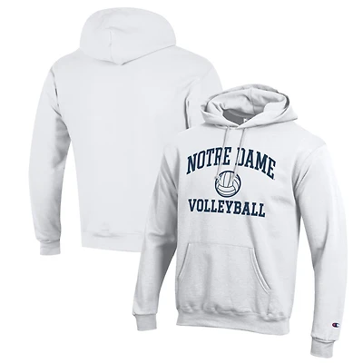 Men's Champion White Notre Dame Fighting Irish Volleyball Icon Powerblend Pullover Hoodie