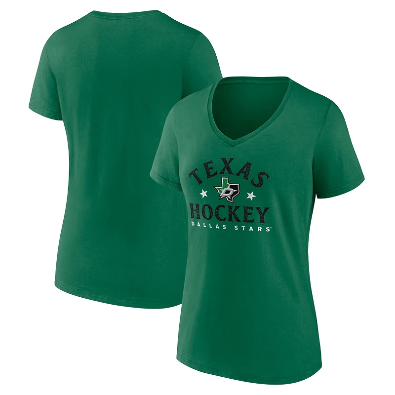 Women's Kelly Green Dallas Stars Shout Out V-Neck T-Shirt