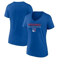 Women's Blue New York Rangers Shout Out V-Neck T-Shirt
