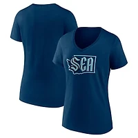 Women's Deep Sea Blue Seattle Kraken Proclamation V-Neck T-Shirt