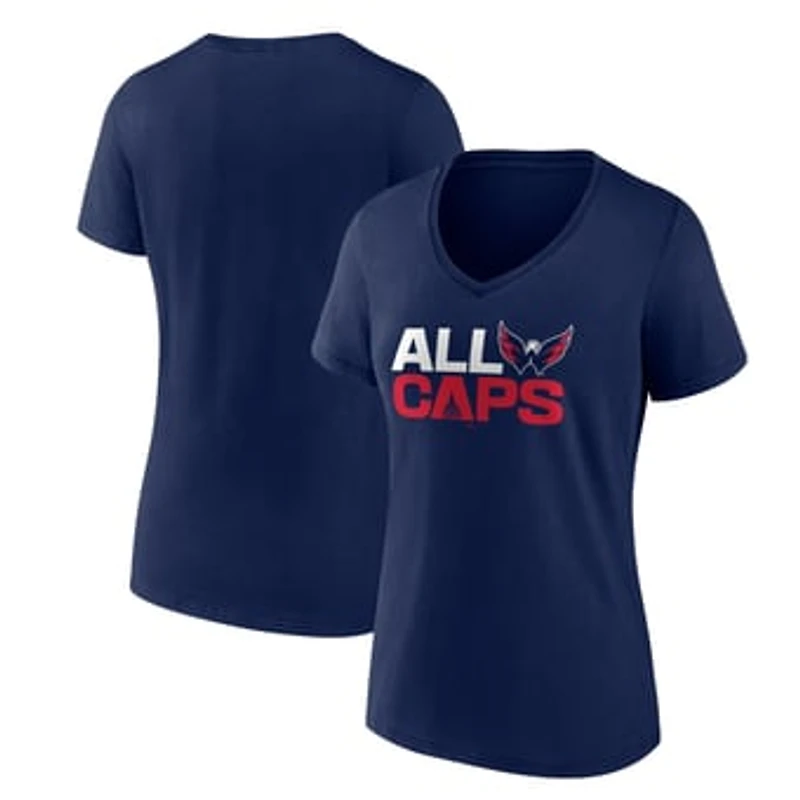 Women's Navy Washington Capitals Represent V-Neck T-Shirt