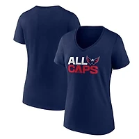 Women's Navy Washington Capitals Represent V-Neck T-Shirt