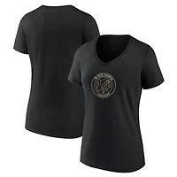 Women's Black Chicago Blackhawks Alternate Logo V-Neck T-Shirt