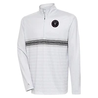 Men's Antigua Gray/Black Inter Miami CF Bullseye Quarter-Zip Pullover Top