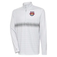 Men's Antigua Gray/Steel New York Red Bulls Bullseye Quarter-Zip Pullover Top