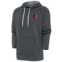 Men's Antigua Charcoal St. Louis City SC Logo Victory Pullover Hoodie