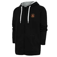 Men's Antigua Black Atlanta United FC Logo Victory Full-Zip Hoodie