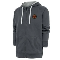 Men's Antigua Charcoal Atlanta United FC Logo Victory Full-Zip Hoodie