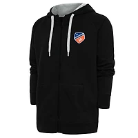 Men's Antigua Black FC Cincinnati Logo Victory Full-Zip Hoodie