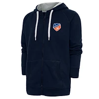Men's Antigua Navy FC Cincinnati Logo Victory Full-Zip Hoodie