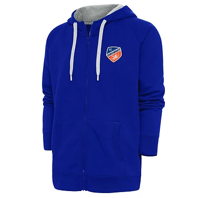 Men's Antigua Royal FC Cincinnati Logo Victory Full-Zip Hoodie