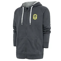 Men's Antigua Charcoal Nashville SC Logo Victory Full-Zip Hoodie