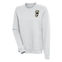 Women's Antigua Heather Gray Columbus Crew Logo Action Pullover Sweatshirt