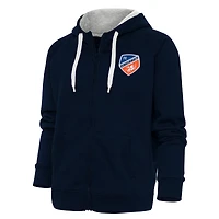 Women's Antigua Navy FC Cincinnati Logo Victory Full-Zip Hoodie