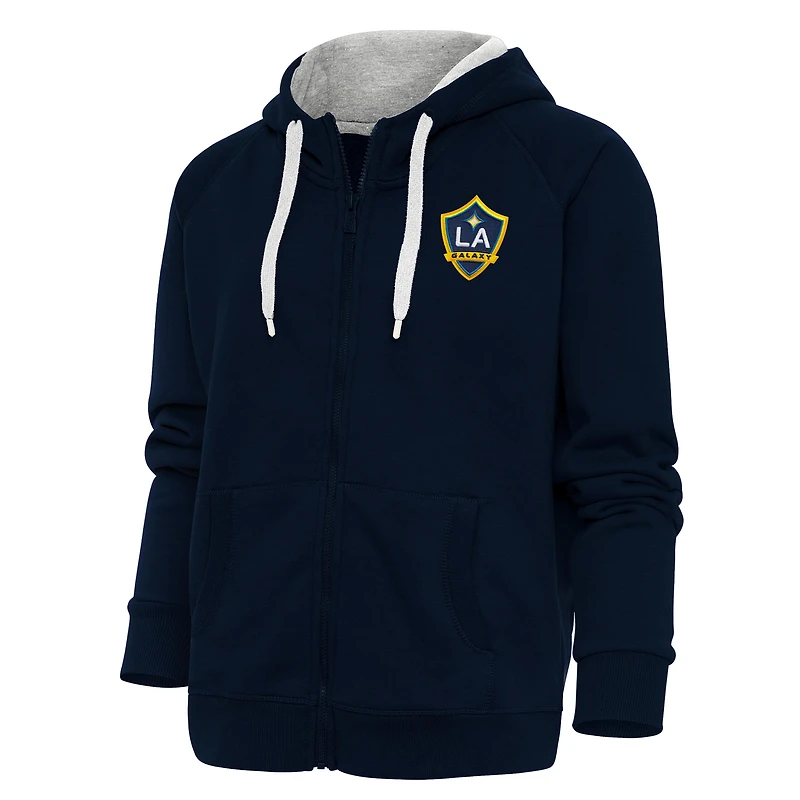 Women's Antigua Navy LA Galaxy Logo Victory Full-Zip Hoodie