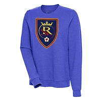 Women's Antigua Heather Royal Real Salt Lake Action Pullover Sweatshirt