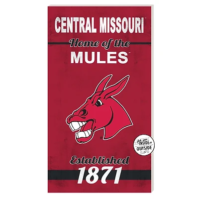Central Missouri Mules 11'' x 20'' Indoor/Outdoor Home Of The Sign