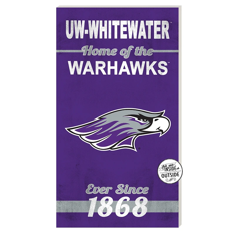 Wisconsin-Whitewater Warhawks 11'' x 20'' Indoor/Outdoor Home Of The Sign