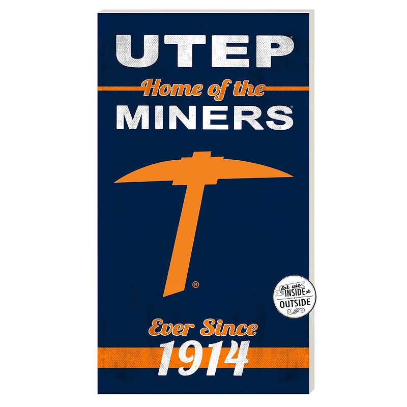 UTEP Miners 11'' x 20'' Indoor/Outdoor Home Of The Sign