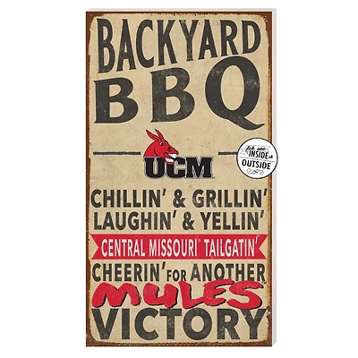 Central Missouri Mules 11'' x 20'' Indoor/Outdoor BBQ Sign