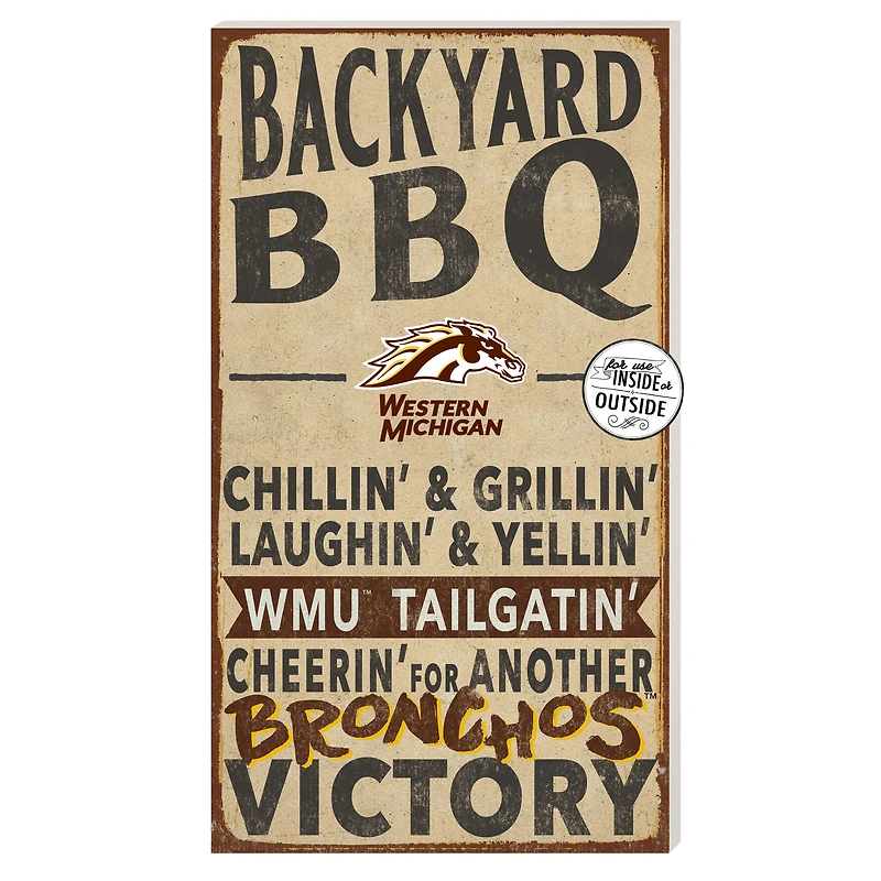 Western Michigan Broncos 11'' x 20'' Indoor/Outdoor BBQ Sign