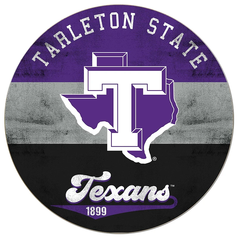 Tarleton State Texans 20'' x 20'' Retro Logo Circle Sign