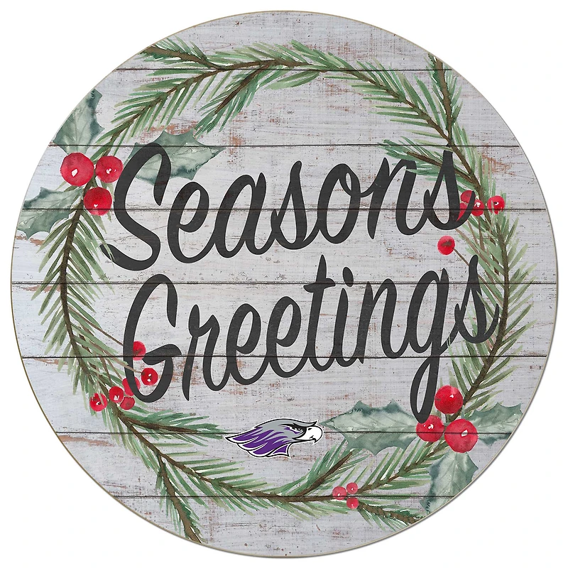 Wisconsin-Whitewater Warhawks 20'' x 20'' Season's Greetings Circle