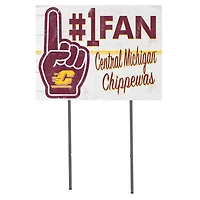 Central Michigan Chippewas 18'' x 24'' #1 Fan Yard Sign