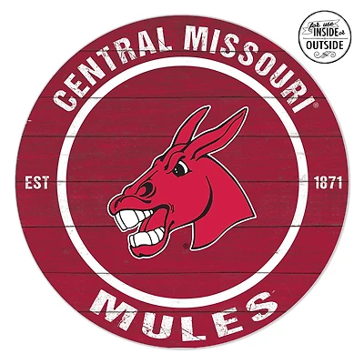 Central Missouri Mules 20'' x 20'' Indoor/Outdoor Team Color Circle Sign