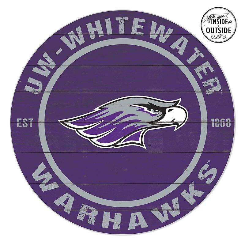 Wisconsin-Whitewater Warhawks 20'' x 20'' Indoor/Outdoor Team Color Circle Sign