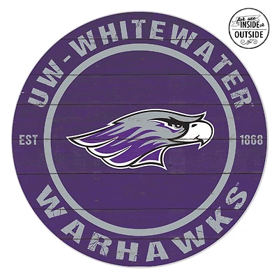 Wisconsin-Whitewater Warhawks 20'' x 20'' Indoor/Outdoor Team Color Circle Sign