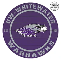 Wisconsin-Whitewater Warhawks 20'' x 20'' Indoor/Outdoor Team Color Circle Sign