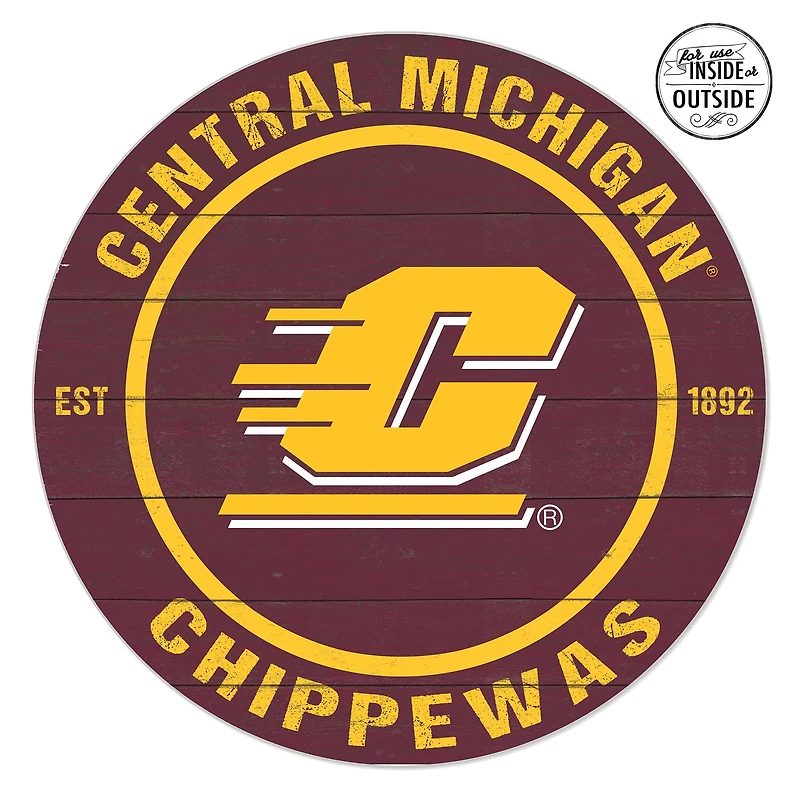 Central Michigan Chippewas 20'' x 20'' Indoor/Outdoor Team Color Circle Sign