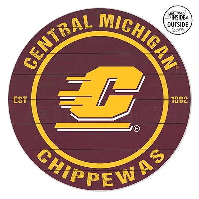 Central Michigan Chippewas 20'' x 20'' Indoor/Outdoor Team Color Circle Sign