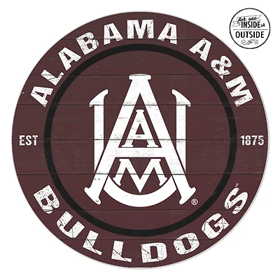 Alabama A&M Bulldogs 20'' x 20'' Indoor/Outdoor Team Color Circle Sign