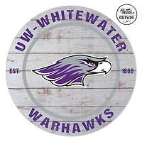 Wisconsin-Whitewater Warhawks 20'' x 20'' Indoor/Outdoor Weathered Circle Sign