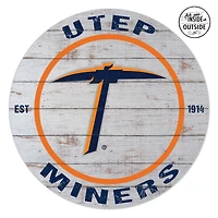UTEP Miners 20'' x 20'' Indoor/Outdoor Weathered Circle Sign