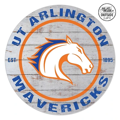 UT Arlington Mavericks 20'' x 20'' Indoor/Outdoor Weathered Circle Sign