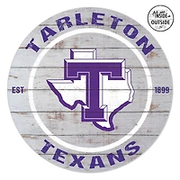 Tarleton State Texans 20'' x 20'' Indoor/Outdoor Weathered Circle Sign