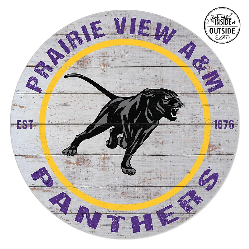 Prairie View A&M Panthers 20'' x 20'' Indoor/Outdoor Weathered Circle Sign